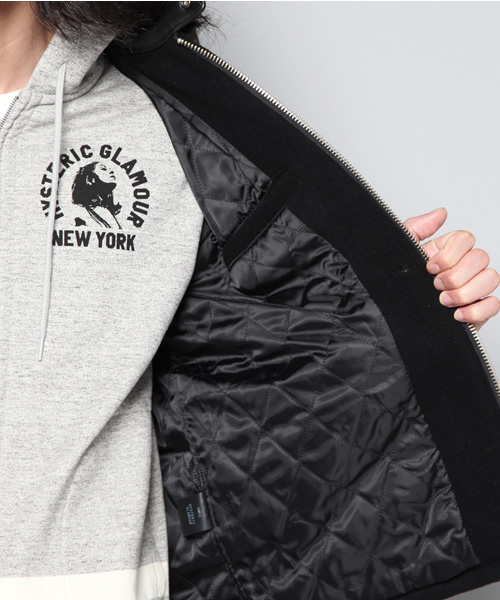 HYSTERIC GLAMOUR(ヒステリックグラマー)の「ROCK’N ROLLワッペン付 袖レザーシングルBZ(ブルゾン・メンズ・レッド/ネイビー/ブラック・SMALL/MEDIUM/LARGE)」の12枚目の写真