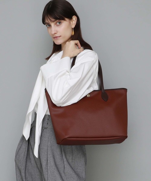 Breath TOPKAPI（ブレストプカピ）の「【TOPKAPI BREATH】RHOMBUS[ロンバス]A4トートバッグ【日本製】（トートバッグ・レディース・クリーム/キャメル/グレイッシュベージュ/ブラウン/カーキ/グレー/ホワイト/ブラック・FREE）」の4枚目の写真