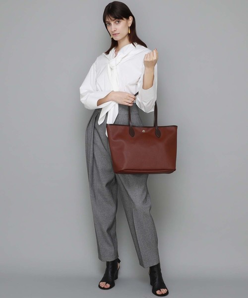 Breath TOPKAPI（ブレストプカピ）の「【TOPKAPI BREATH】RHOMBUS[ロンバス]A4トートバッグ【日本製】（トートバッグ・レディース・クリーム/キャメル/グレイッシュベージュ/ブラウン/カーキ/グレー/ホワイト/ブラック・FREE）」の20枚目の写真