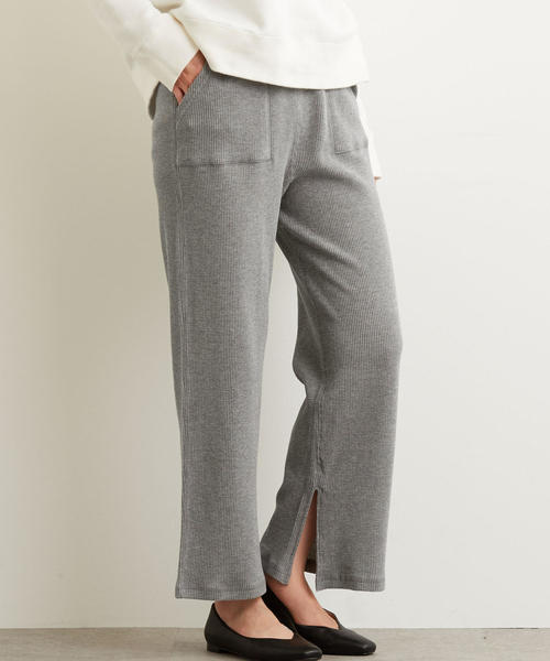 green label relaxing(グリーンレーベルリラクシング)の「NFC ワッフル イージー パンツ ◆(その他パンツ・レディース・ライトグレー/ブラック/ブラウン・FREE)」の1枚目の写真