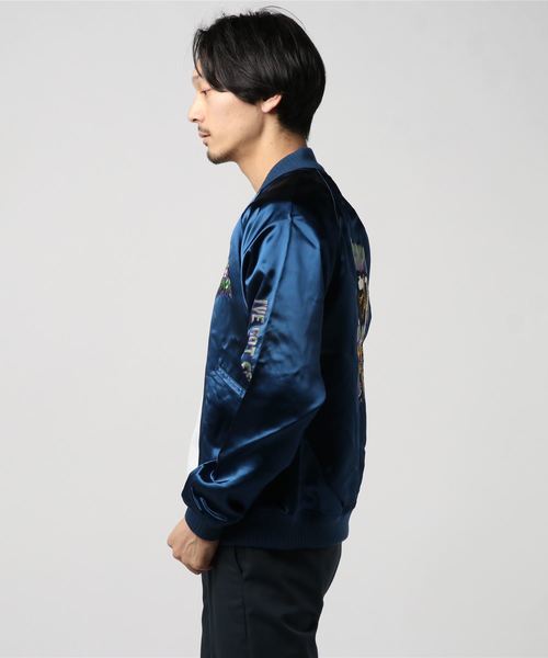 HYSTERIC GLAMOUR(ヒステリックグラマー)の「THE CRMPS/HUNGRY刺繍 スカジャン(スカジャン・メンズ・ネイビー/ブラック・LARGE/MEDIUM/SMALL)」の6枚目の写真