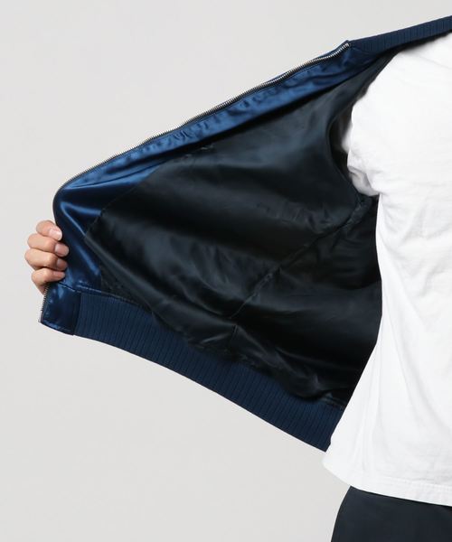 HYSTERIC GLAMOUR(ヒステリックグラマー)の「THE CRMPS/HUNGRY刺繍 スカジャン(スカジャン・メンズ・ネイビー/ブラック・LARGE/MEDIUM/SMALL)」の4枚目の写真