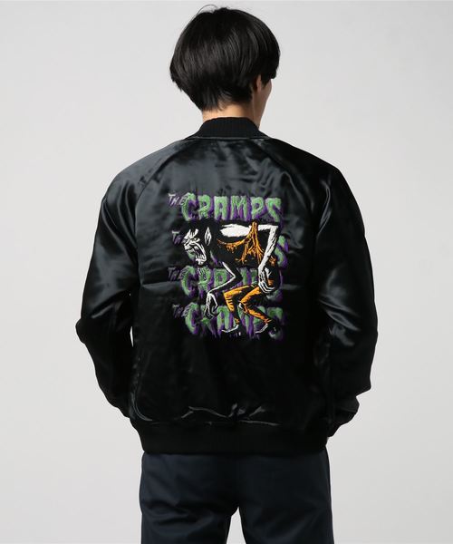 HYSTERIC GLAMOUR(ヒステリックグラマー)の「THE CRMPS/HUNGRY刺繍 スカジャン(スカジャン・メンズ・ネイビー/ブラック・LARGE/MEDIUM/SMALL)」の3枚目の写真