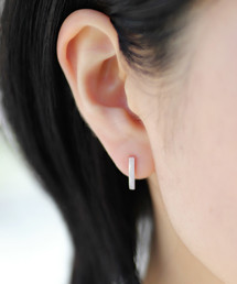 【silver925】シンプルシルバーデザインロッドピアス