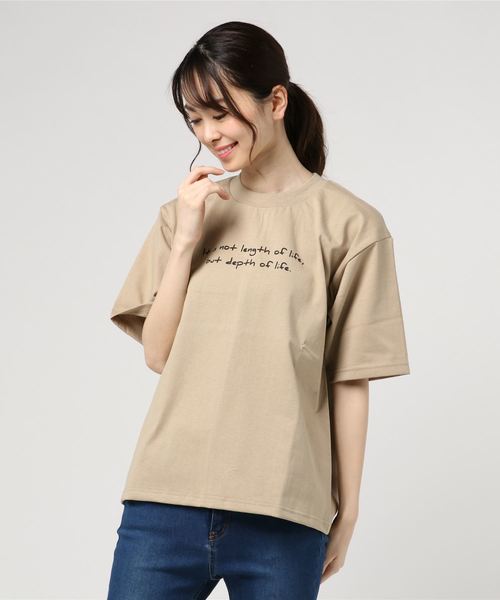 CLANE（クラネ）の「HANDWRITING T/S（Tシャツ/カットソー・レディース・ホワイト/ベージュ/ブラック・FREE）」の14枚目の写真