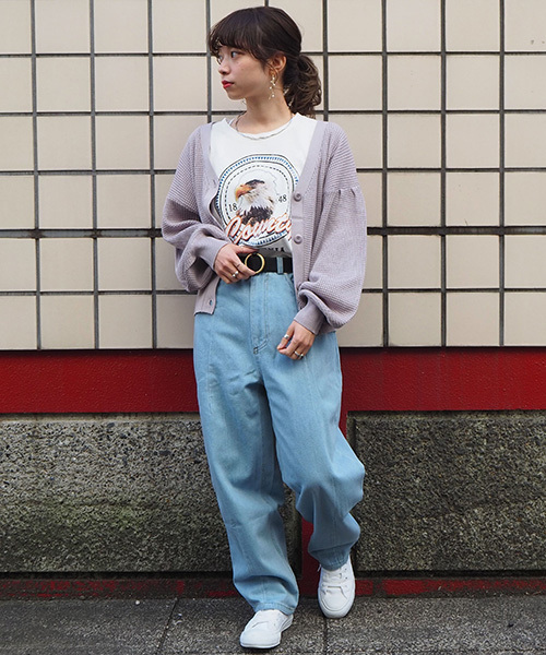 tiptop（ティップトップ）の「ワッフル編みVネックカーディガン（カーディガン/ボレロ・レディース・オフホワイト/ベージュ/グレイッシュベージュ/ラベンダー・FREE）」の11枚目の写真