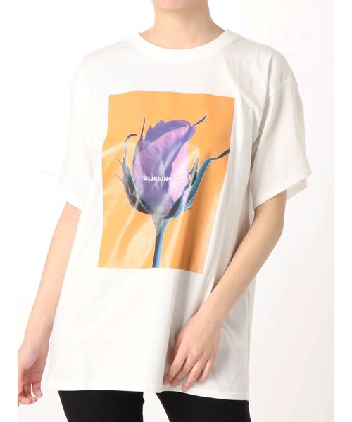 jouetie（ジュエティ）の「カラーフォトロゴBIG T（Tシャツ/カットソー・レディース・ブラック/オフホワイト/オレンジ・MEDIUM）」の2枚目の写真