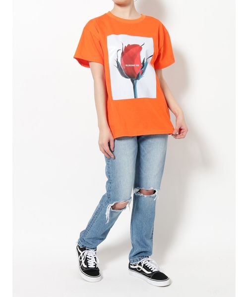 jouetie（ジュエティ）の「カラーフォトロゴBIG T（Tシャツ/カットソー・レディース・ブラック/オフホワイト/オレンジ・MEDIUM）」の4枚目の写真