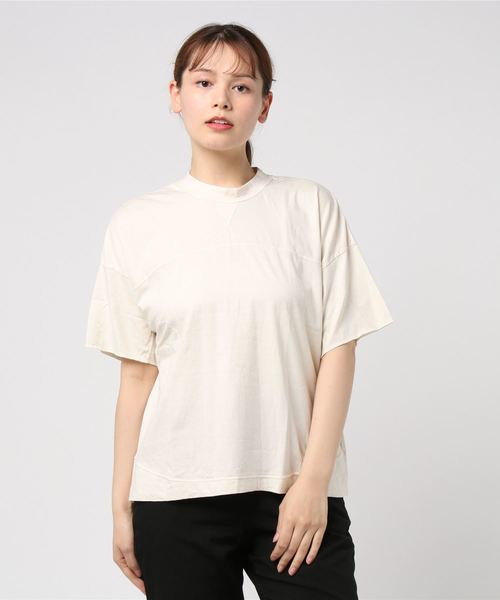 Born（ボーン）の「Born Wide silhouette Design T-shirts/ボーン ワイド シルエット デザイン Tシャツ（Tシャツ/カットソー・レディース・カーキ/スミクロ/キナリ・FREE）」の8枚目の写真