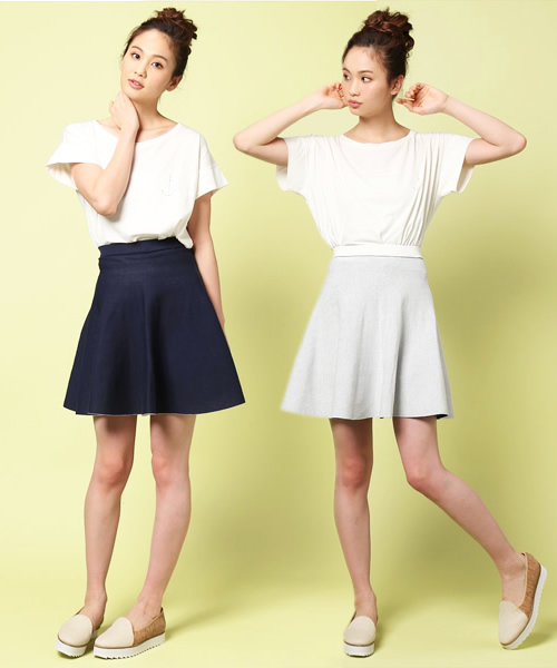 And A(アンドエー)の「リバーシブルニットスカート(スカート・レディース・グレー/ブルー/ネイビー・FREE)」の3枚目の写真