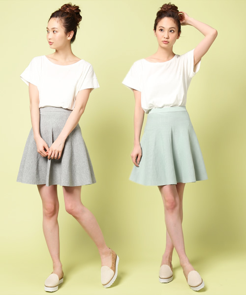 And A(アンドエー)の「リバーシブルニットスカート(スカート・レディース・グレー/ブルー/ネイビー・FREE)」の2枚目の写真