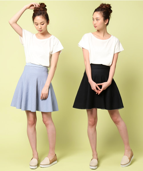 And A(アンドエー)の「リバーシブルニットスカート(スカート・レディース・グレー/ブルー/ネイビー・FREE)」の1枚目の写真