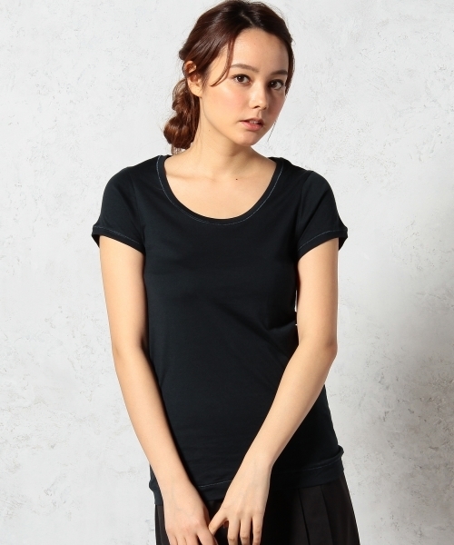 green label relaxing（グリーンレーベルリラクシング）の「GC SUPIMA/C C/N S/SL Tシャツ ◆（Tシャツ/カットソー・レディース・オフホワイト/ネイビー/グレー/ライトピンク/ロイヤルブルー/イエロー・40/38）」の3枚目の写真