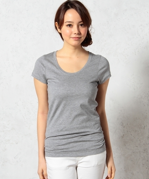 green label relaxing（グリーンレーベルリラクシング）の「GC SUPIMA/C C/N S/SL Tシャツ ◆（Tシャツ/カットソー・レディース・オフホワイト/ネイビー/グレー/ライトピンク/ロイヤルブルー/イエロー・40/38）」の2枚目の写真