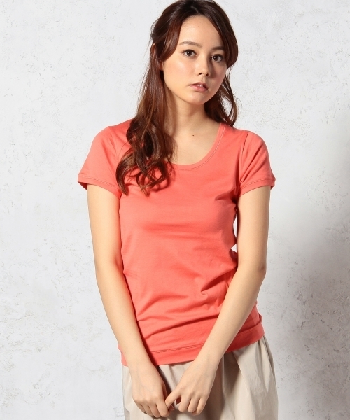 green label relaxing（グリーンレーベルリラクシング）の「GC SUPIMA/C C/N S/SL Tシャツ ◆（Tシャツ/カットソー・レディース・オフホワイト/ネイビー/グレー/ライトピンク/ロイヤルブルー/イエロー・40/38）」の6枚目の写真