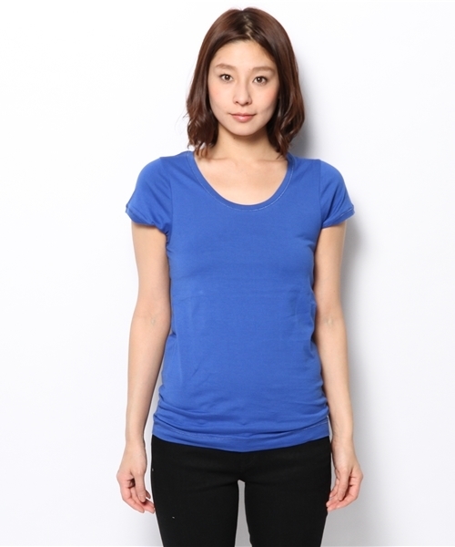 green label relaxing（グリーンレーベルリラクシング）の「GC SUPIMA/C C/N S/SL Tシャツ ◆（Tシャツ/カットソー・レディース・オフホワイト/ネイビー/グレー/ライトピンク/ロイヤルブルー/イエロー・40/38）」の12枚目の写真