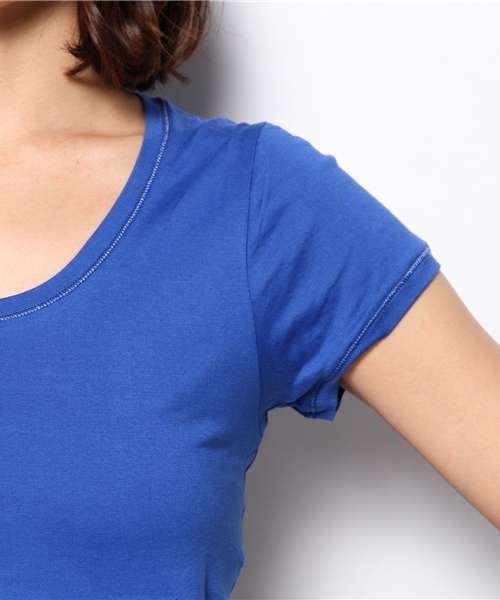 green label relaxing（グリーンレーベルリラクシング）の「GC SUPIMA/C C/N S/SL Tシャツ ◆（Tシャツ/カットソー・レディース・オフホワイト/ネイビー/グレー/ライトピンク/ロイヤルブルー/イエロー・40/38）」の10枚目の写真