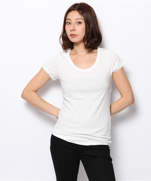 green label relaxing（グリーンレーベルリラクシング）の「GC SUPIMA/C C/N S/SL Tシャツ ◆（Tシャツ/カットソー・レディース・オフホワイト/ネイビー/グレー/ライトピンク/ロイヤルブルー/イエロー・40/38）」の17枚目の写真