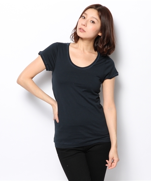 green label relaxing（グリーンレーベルリラクシング）の「GC SUPIMA/C C/N S/SL Tシャツ ◆（Tシャツ/カットソー・レディース・オフホワイト/ネイビー/グレー/ライトピンク/ロイヤルブルー/イエロー・40/38）」の15枚目の写真