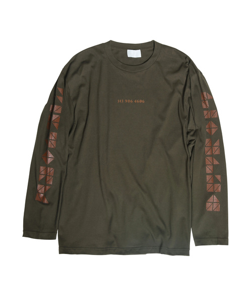 1/F(イチエフ)の「【1/F】プリントロングTシャツ DHH(Tシャツ/カットソー・メンズ・ホワイト/グリーン/イエロー・1/2)」の3枚目の写真