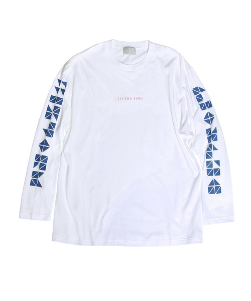 1/F(イチエフ)の「【1/F】プリントロングTシャツ DHH(Tシャツ/カットソー・メンズ・ホワイト/グリーン/イエロー・1/2)」の8枚目の写真