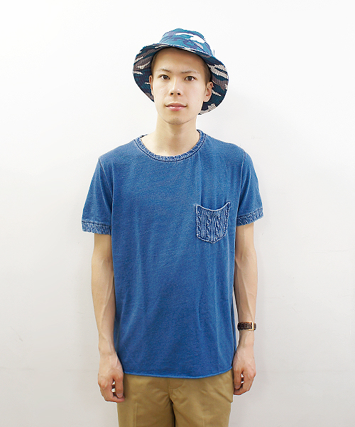 CIAOPANIC（チャオパニック）の「【Ciaopanic】インディゴリブポケT（Tシャツ/カットソー・メンズ・ブルー/インディゴブルー・LARGE/MEDIUM）」の2枚目の写真