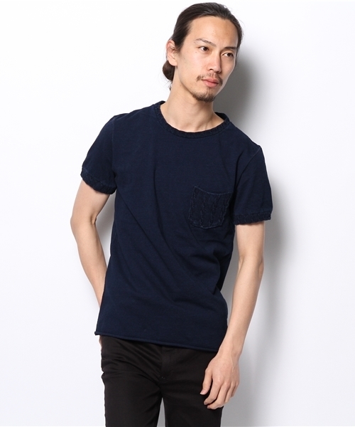 CIAOPANIC（チャオパニック）の「【Ciaopanic】インディゴリブポケT（Tシャツ/カットソー・メンズ・ブルー/インディゴブルー・LARGE/MEDIUM）」の10枚目の写真