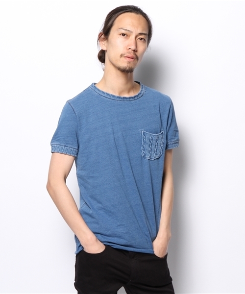 CIAOPANIC（チャオパニック）の「【Ciaopanic】インディゴリブポケT（Tシャツ/カットソー・メンズ・ブルー/インディゴブルー・LARGE/MEDIUM）」の11枚目の写真