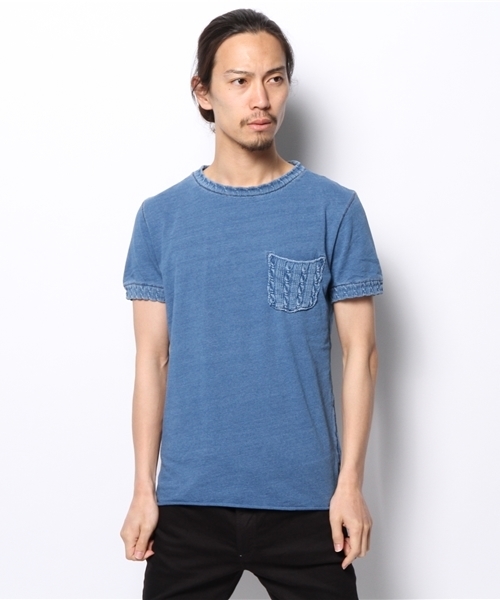 CIAOPANIC（チャオパニック）の「【Ciaopanic】インディゴリブポケT（Tシャツ/カットソー・メンズ・ブルー/インディゴブルー・LARGE/MEDIUM）」の8枚目の写真