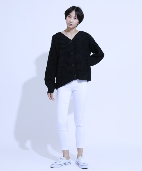 aimoha（アイモハ）の「ハイウエストストレッチ美脚スキニーレギンスパンツ[9分丈][ポケット付き]（レギンス/スパッツ・レディース・ホワイト/インディゴブルー/ブラック/グレイッシュブルー/スミクロ・SMALL/MEDIUM/LARGE/X-LARGE/XX-LARGE/XXX-LARGE）」の7枚目の写真