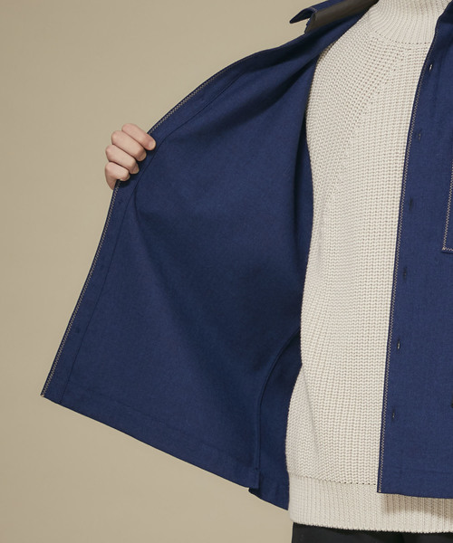 ALLEGE(アレッジ)の「【ALLEGE】ウールステッチシャツ/AH19W-SH03(シャツ/ブラウス・メンズ・グレー/ネイビー・1/2)」の10枚目の写真