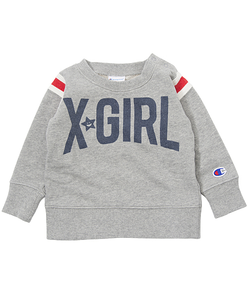 X-girl Stages（エックスガールステージス）の「【VERY(ベリー)11月号掲載商品】XGS Champion CREW NECK SWEAT LOGO (4T～7T)/ チャンピオン（スウェット・キッズ・アッシュ/レッド/ネイビー・7T/5T/6T/4T）」の2枚目の写真