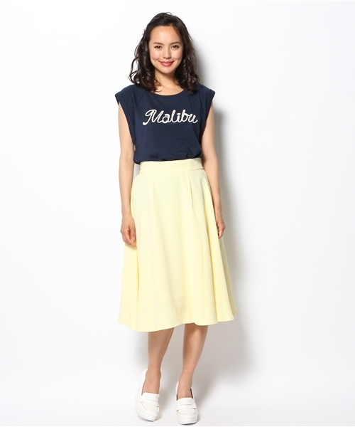 Heather(ヘザー)の「コードシシュウロゴノースリーブ 548710(Tシャツ/カットソー・レディース・アイボリー/レッド/ネイビー・FREE)」の7枚目の写真