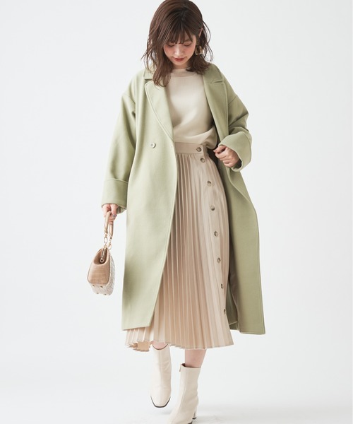 natural couture(ナチュラルクチュール)の「多釦デザインプリーツスカート(スカート・レディース・パープル/ブラウン/アイボリー/その他/ミント・FREE)」の7枚目の写真