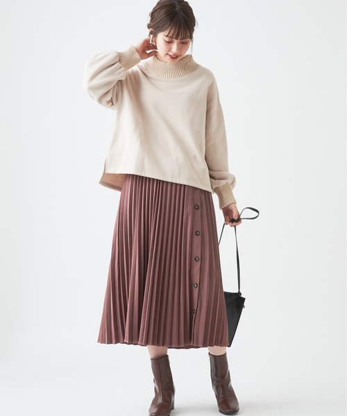 natural couture(ナチュラルクチュール)の「多釦デザインプリーツスカート(スカート・レディース・パープル/ブラウン/アイボリー/その他/ミント・FREE)」の14枚目の写真