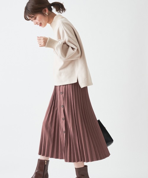 natural couture(ナチュラルクチュール)の「多釦デザインプリーツスカート(スカート・レディース・パープル/ブラウン/アイボリー/その他/ミント・FREE)」の15枚目の写真