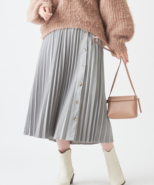 natural couture(ナチュラルクチュール)の「多釦デザインプリーツスカート(スカート・レディース・パープル/ブラウン/アイボリー/その他/ミント・FREE)」の18枚目の写真