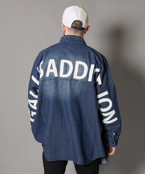 GALLIS ADDICTION（ガリスアディクション）の「GAデニムショルダーロゴモンスターシャツ（シャツ/ブラウス・メンズ・インディゴブルー/ケミカルウォッシュ・FREE）」の5枚目の写真