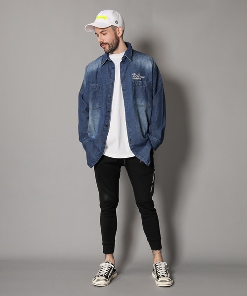 GALLIS ADDICTION（ガリスアディクション）の「GAデニムショルダーロゴモンスターシャツ（シャツ/ブラウス・メンズ・インディゴブルー/ケミカルウォッシュ・FREE）」の18枚目の写真