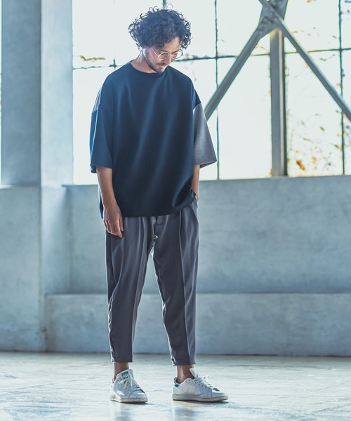 ANGENEHM（アンゲネーム）の「mt6355-Cardboard Knit Switch Big Cut sew カットソー(MADE IN JAPAN)（Tシャツ/カットソー・メンズ・ホワイト/ネイビー・M/L）」の8枚目の写真