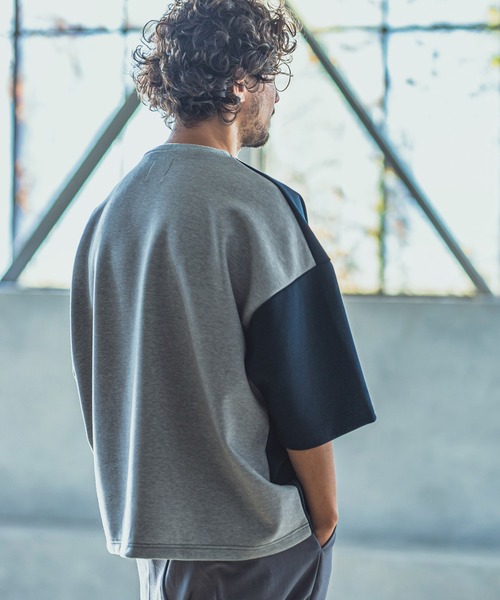 ANGENEHM（アンゲネーム）の「mt6355-Cardboard Knit Switch Big Cut sew カットソー(MADE IN JAPAN)（Tシャツ/カットソー・メンズ・ホワイト/ネイビー・M/L）」の3枚目の写真