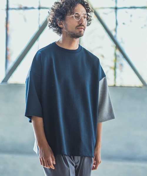 ANGENEHM（アンゲネーム）の「mt6355-Cardboard Knit Switch Big Cut sew カットソー(MADE IN JAPAN)（Tシャツ/カットソー・メンズ・ホワイト/ネイビー・M/L）」の12枚目の写真