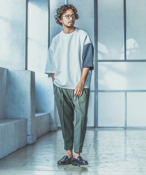 ANGENEHM（アンゲネーム）の「mt6355-Cardboard Knit Switch Big Cut sew カットソー(MADE IN JAPAN)（Tシャツ/カットソー・メンズ・ホワイト/ネイビー・M/L）」の15枚目の写真