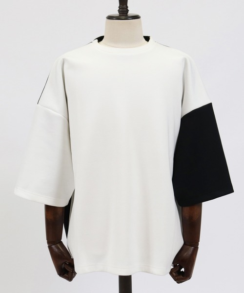 ANGENEHM（アンゲネーム）の「mt6355-Cardboard Knit Switch Big Cut sew カットソー(MADE IN JAPAN)（Tシャツ/カットソー・メンズ・ホワイト/ネイビー・M/L）」の7枚目の写真