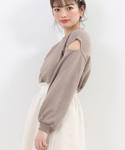 MAJESTIC LEGON（マジェスティックレゴン）の「デザインラメスウェット（スウェット・レディース・ベージュ/ピンク/ミント/モカ・MEDIUM）」の15枚目の写真