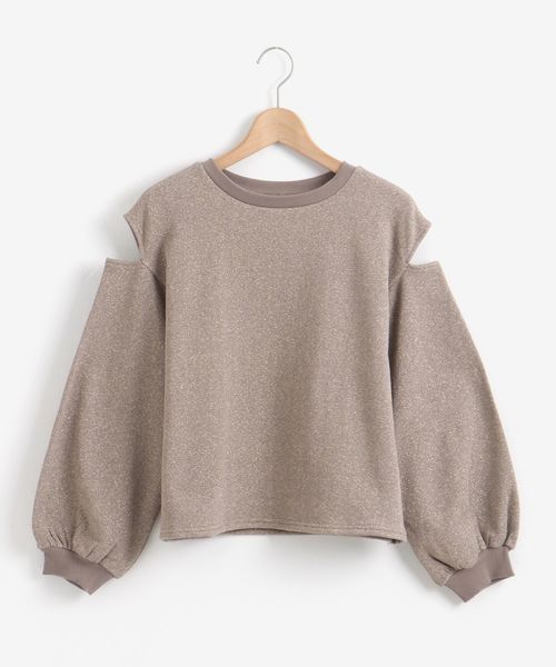 MAJESTIC LEGON（マジェスティックレゴン）の「デザインラメスウェット（スウェット・レディース・ベージュ/ピンク/ミント/モカ・MEDIUM）」の13枚目の写真