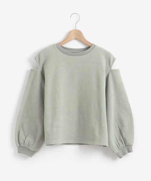 MAJESTIC LEGON（マジェスティックレゴン）の「デザインラメスウェット（スウェット・レディース・ベージュ/ピンク/ミント/モカ・MEDIUM）」の12枚目の写真