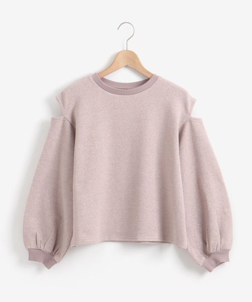 MAJESTIC LEGON（マジェスティックレゴン）の「デザインラメスウェット（スウェット・レディース・ベージュ/ピンク/ミント/モカ・MEDIUM）」の11枚目の写真