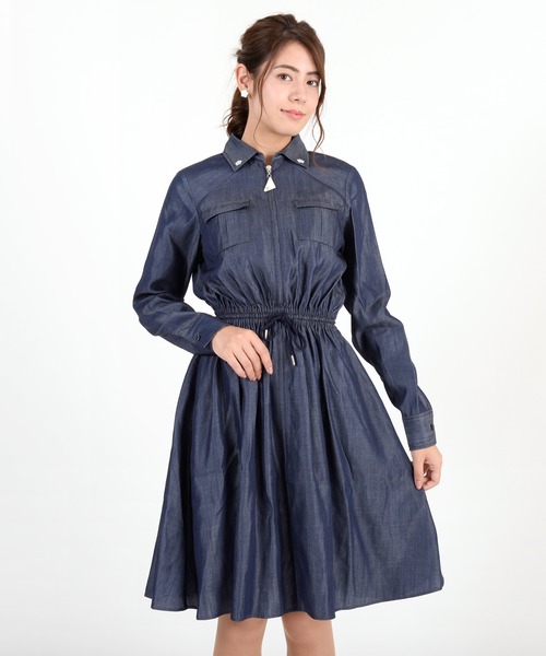ジップアップデニムシャツ ワンピース ワンピース Mary Quant