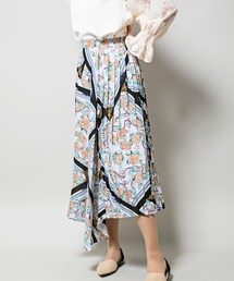 ジョーゼットフラワーパネルスカート